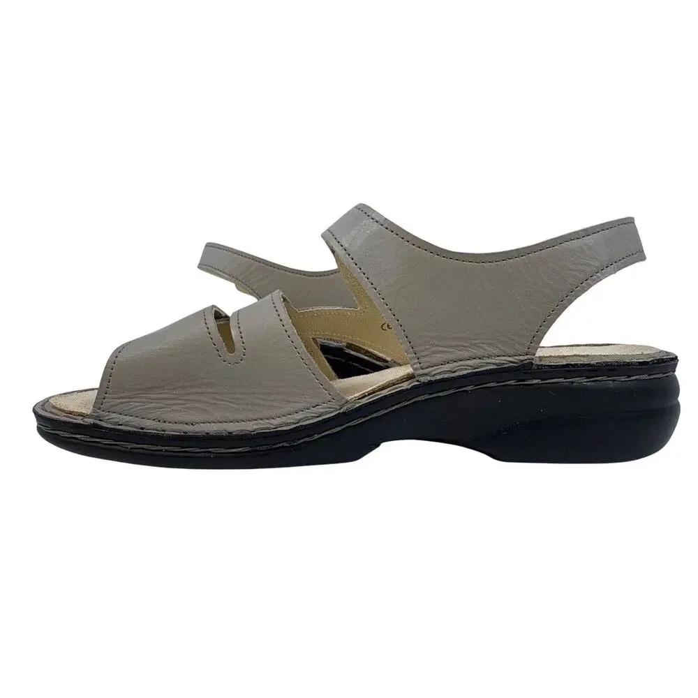 Finn Comfort Gomera Sandals Womens 10 Taupe Leather Adjustable Cushioned Support